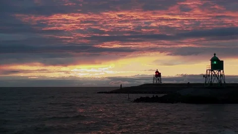 Stavoren in sunset Video stock 95044860