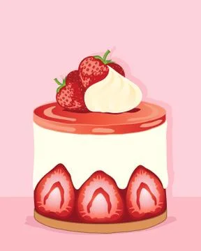 Stawberry cheesecake Stock Illustration
