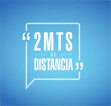 Stay 6ft apart bubble message sign in spanish Stock Illustration
