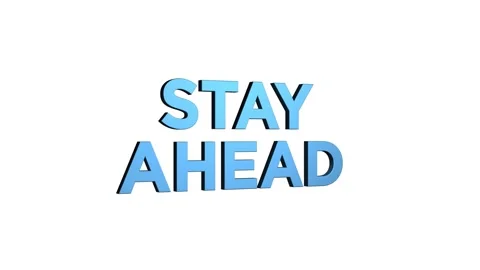 Stay ahead 3d text animation with rotating effect. business development and.. Stock Footage 313876837