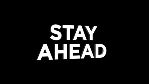 Stay ahead 3d text animation with rotating effect. business development and.. Stock Footage 313877142