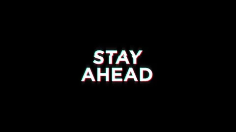 Stay ahead glitch abstract text cinematic title on black background Vídeos de archivo 312414612