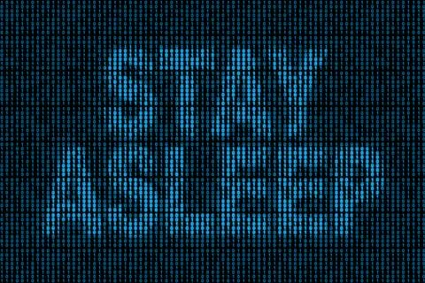 Stay asleep hidden in binary code 库存插图