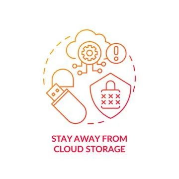 Stay away from cloud storage red gradient concept icon イラスト素材