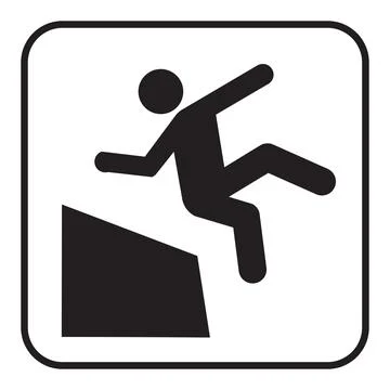 Stay back from edge map symbol, national park pictogram Stock Illustration