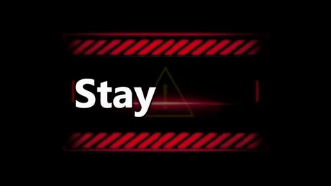 Stay back warning sign animation with red hazard stripes with emphasizing sense Video stock 338314530