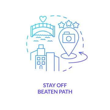 Stay off beaten path blue gradient concept icon Stock-Illustration