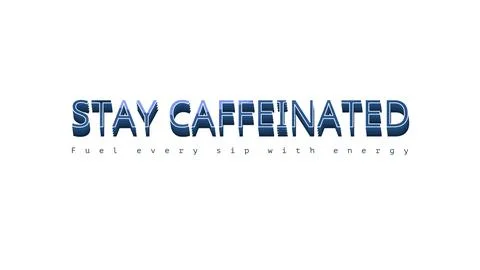 STAY CAFFEINATED masked text design featuring irregular paper horizon strips pat Stock Illustration