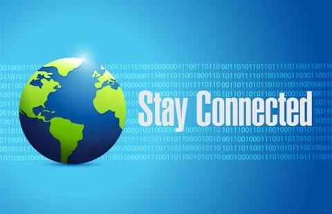 Stay connected binary globe sign Stock Illustration