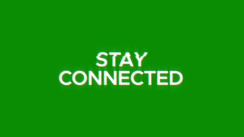 Stay connected glitch text animation social media digital online video Stock Footage 313122385