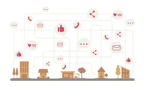 Stay connected together Illustrazione stock