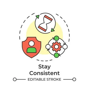Stay consistent multi color concept icon Illustrazione stock