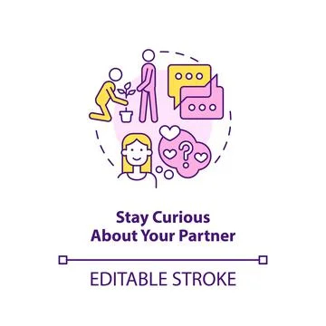 Stay curious about partner concept icon Stock Illustration