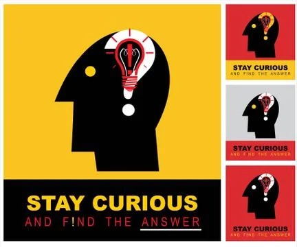 Stay curious and find the answer. Stock Illustration