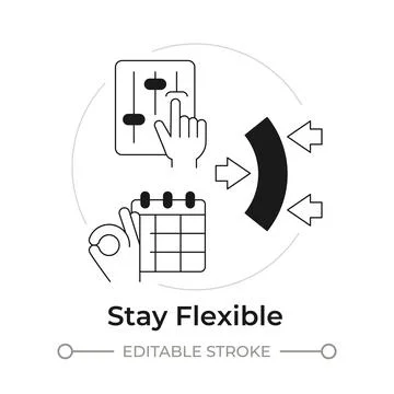 Stay flexible modern flat line concept icon Stock Illustration