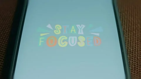 Stay Focused colorful text, presentation Stock Footage 310051540