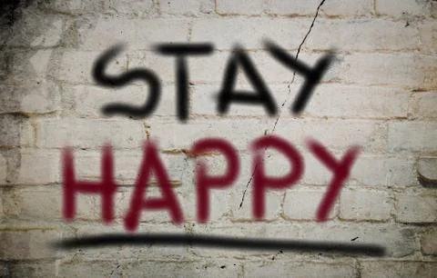 Stay happy concept Stock Illustration