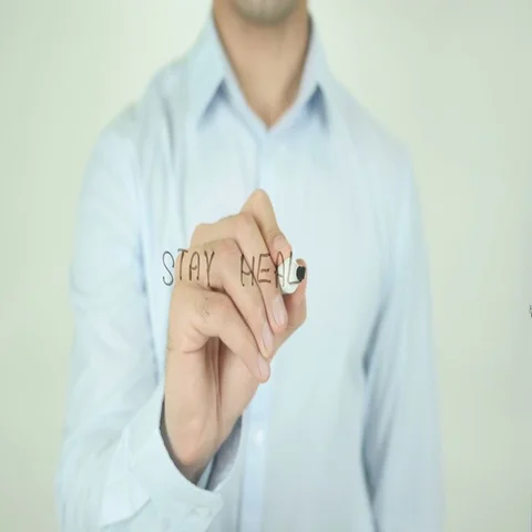 Stay Healthy, Writing On Screen Stock Footage
