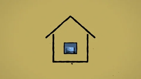 Stay Home animation loop Stock Footage 128237695