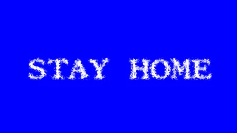 Stay Home cloud text effect blue isolated background Stock Footage 138721928