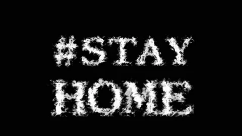 #Stay Home cloud text effect black isolated background Stock Footage 139637675