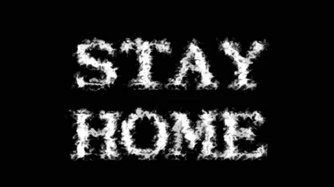Stay Home cloud text effect black isolated background Stock Footage 139637743