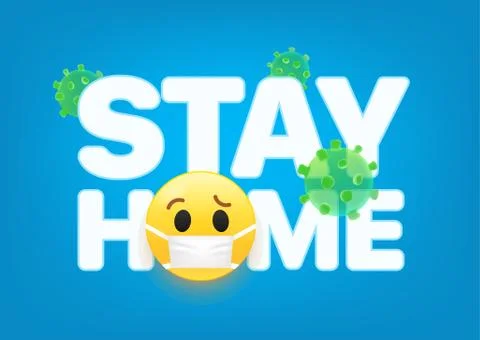 Stay home concept. 3d vector illustraction Stock Illustration