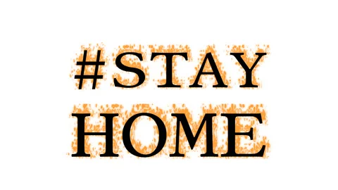 #Stay Home fire text effect white isolated background Stock Footage 137992863