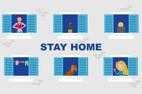 Stay home Stock Illustration