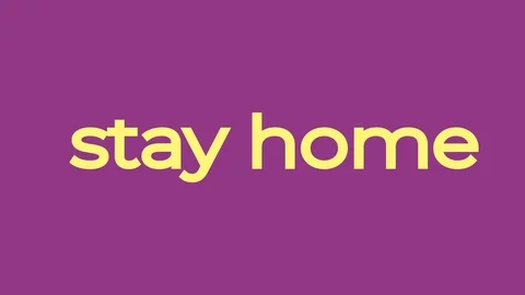 Stay home moving phrase with interactive typography. Looping and seamless movie Stock Footage 128801972