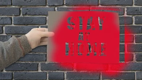 Stay at Home Spray Paint Stock Footage
