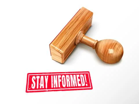 Stay informed text and stamp Stock Illustration