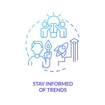 Stay informed of trends blue gradient concept icon Illustrazione stock