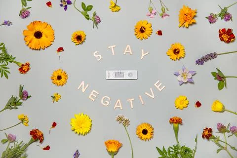 Stay negative poster Stock Photos