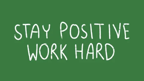 Stay Positive Work Hard Quote Hand-Drawn 2D Animation on Green Screen Stock Footage 333522600