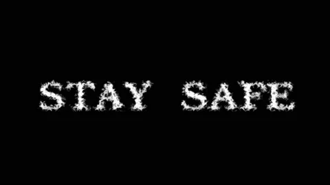 Stay Safe cloud text effect black isolated background Stock Footage 138722216