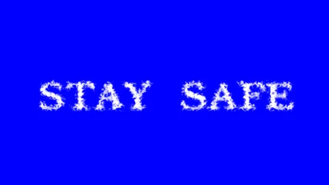 Stay Safe cloud text effect blue isolated background Stock Footage 138722218