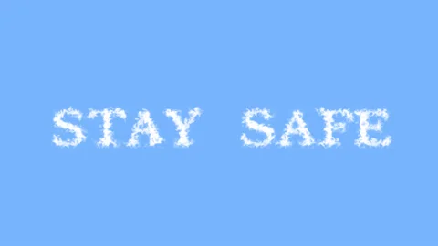 Stay Safe cloud text effect sky isolated background Stock Footage 138722220