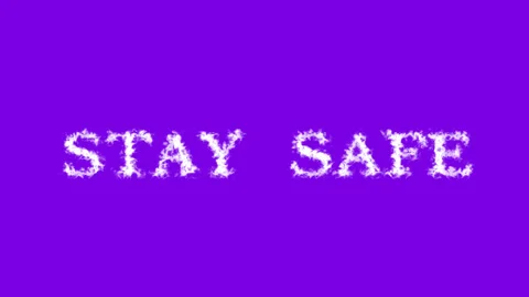 Stay Safe cloud text effect violet isolated background Stock Footage 138722222
