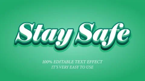 Stay Safe editable stylish text effect, Realistic 3d blood text effect Ilustración de archivo