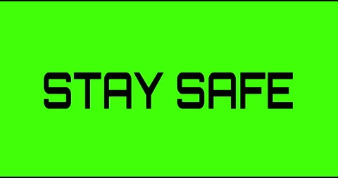 Stay safe text green screen, masked glitched effect. Stock Footage 132623816