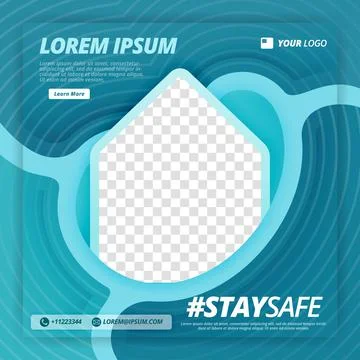 Stay safe vector poster for work from home campaigns Stock Illustration