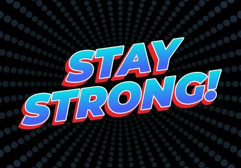 Stay strong. Bold fonts text effect with halftone pattern style 库存插图