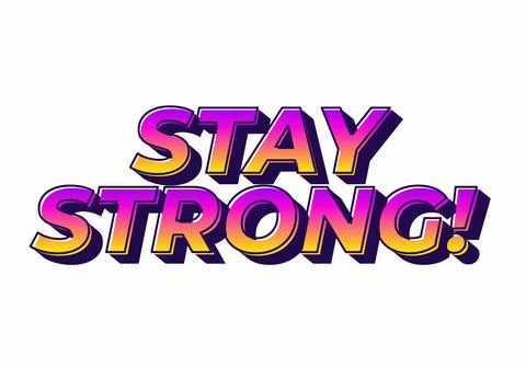 Stay strong. Bold fonts text effect with halftone pattern style 库存插图