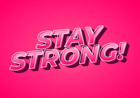 Stay strong. Bold fonts text effect with halftone pattern style 库存插图