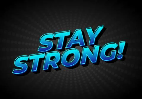Stay strong. Bold fonts text effect with halftone pattern style 库存插图