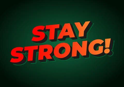 Stay strong. Bold fonts text effect with halftone pattern style. Red green 库存插图
