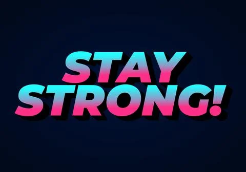 Stay strong. Bold fonts text effect with halftone pattern style 库存插图
