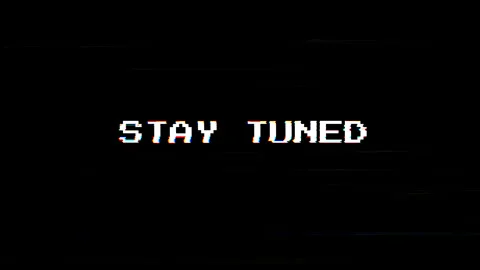 Stay Tuned Glitch Text Animation with Digital Distortion on Black Background Stock Footage 331973385