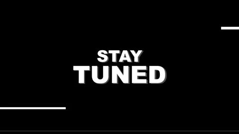 Stay Tuned message on a vibrant glitch background for television broadcast Video stock 345585385